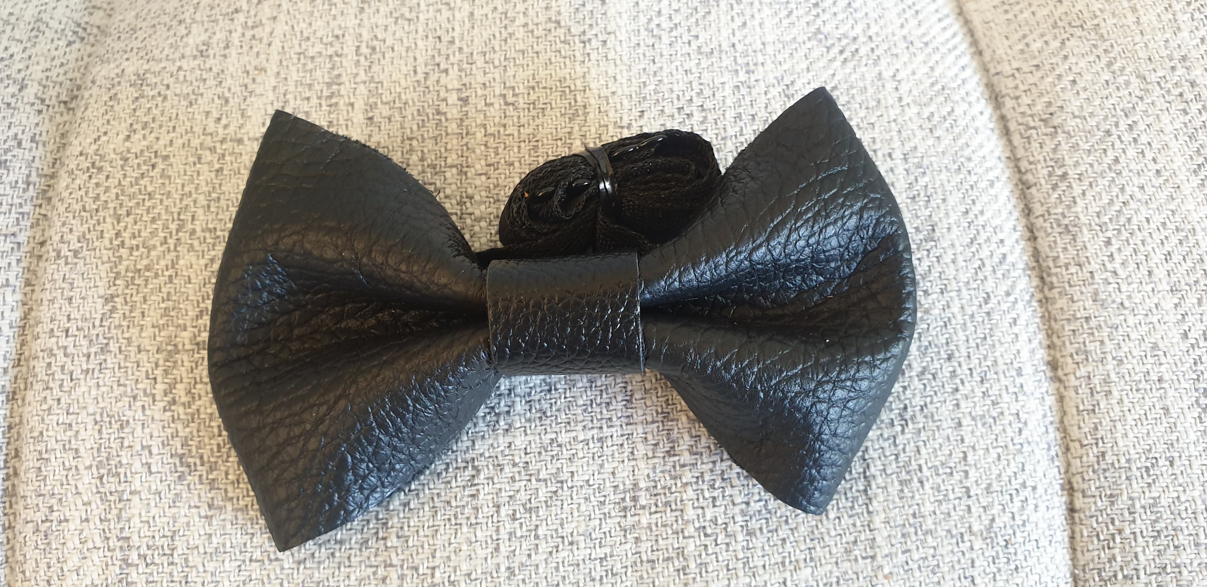 Textured Black Bow Tie